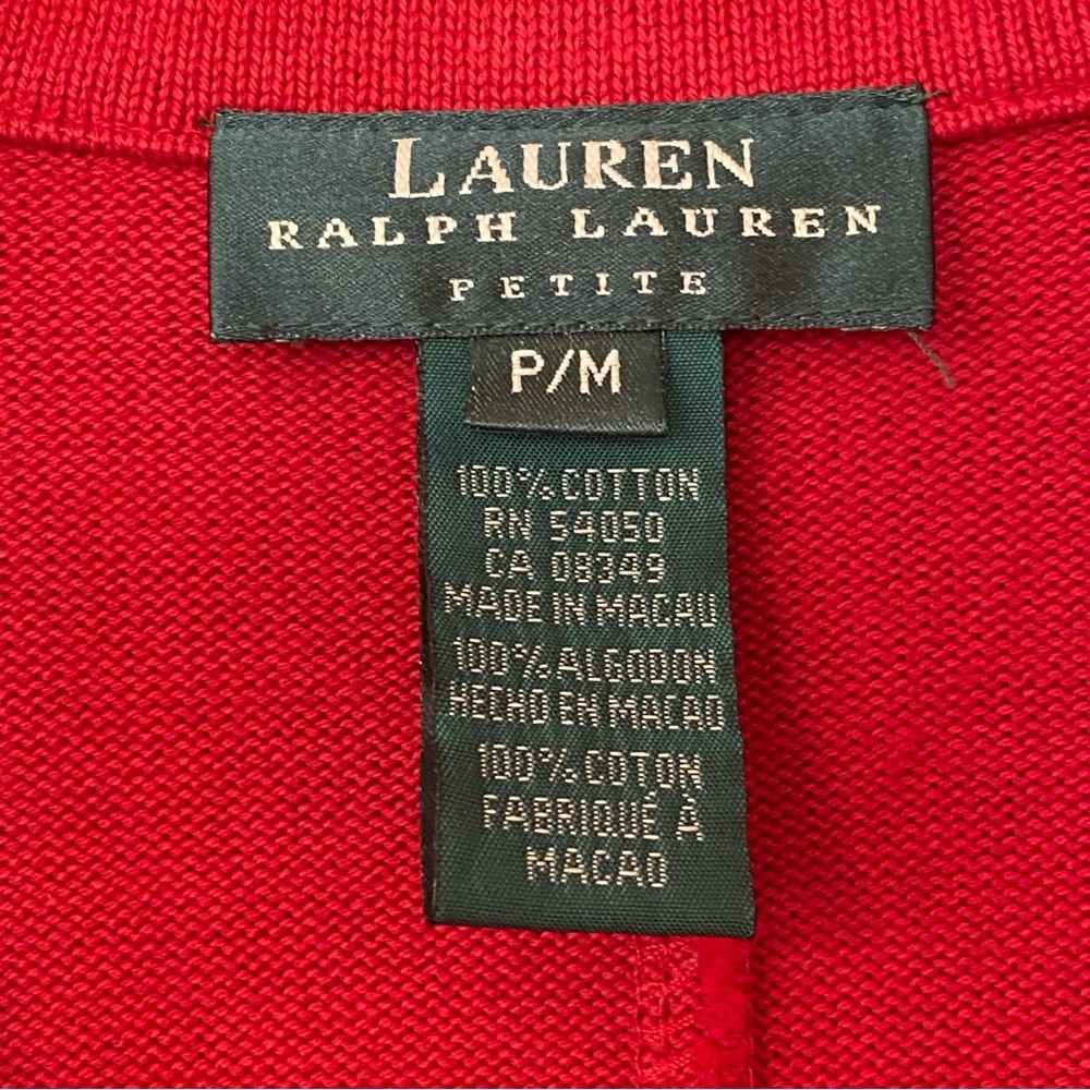 Lauren Ralph Lauren Notch Lapel Collar Long Sleeve Button Front Cardigan - Picture 11 of 12